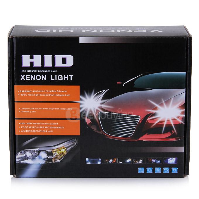 6000K 9005 55W 12V Xenon HID Kit Car Headlight Slim Ballast Xenon Bulb White light - Black + White