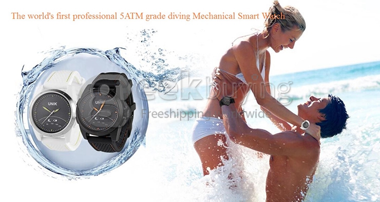 iMacwear Unik Classic BT4.0 Waterproof 50M Smart Watch with Citizen Miyota For iPhone/Android - Black
