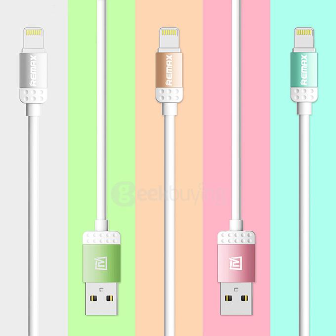 Remax Lovely Series 8Pin USB Cable 1M Fast Charging Data Transmission Sync Cord For iPhone 5/5s/5c/6/6 Plus - Black