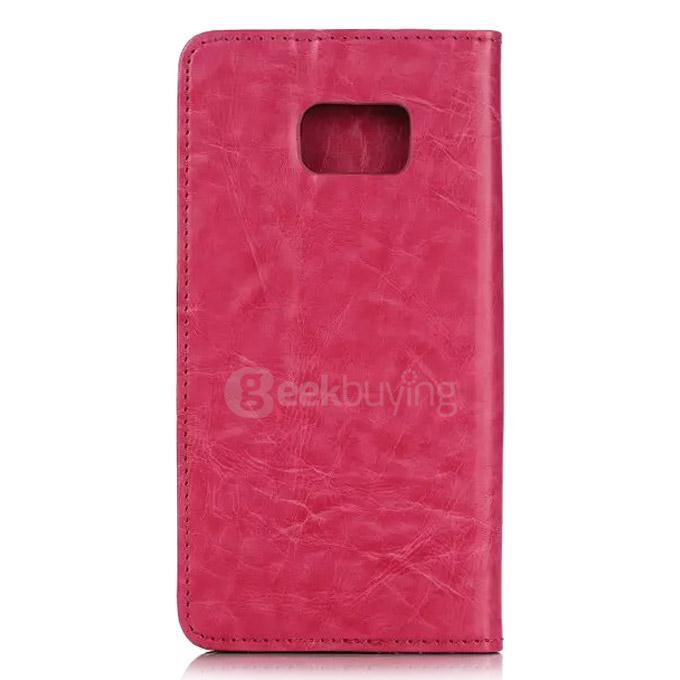 Protective Leather Case With Holder/Card Slots/Wallet For Samsung S6 Edge Plus - Pink