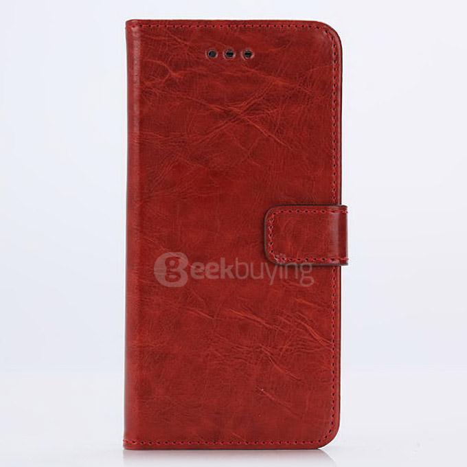 Protective Leather Case Back Case With Holder/Card Slots/Wallet For Apple iPhone 6s Plus 5.5inch - Wine