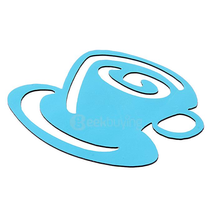 DIY Wall Stickers Decal Modern Design Decorative Number Coffee Cup Wall Clock Sticker - Black