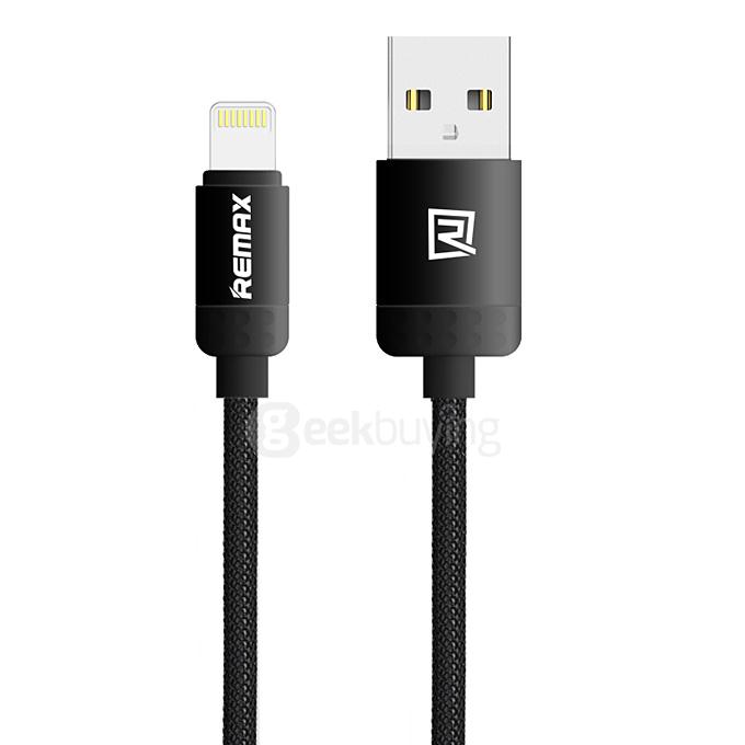 Remax Lovely Series 8Pin USB Cable 1M Fast Charging Data Transmission Sync Cord For iPhone 5/5s/5c/6/6 Plus - Black
