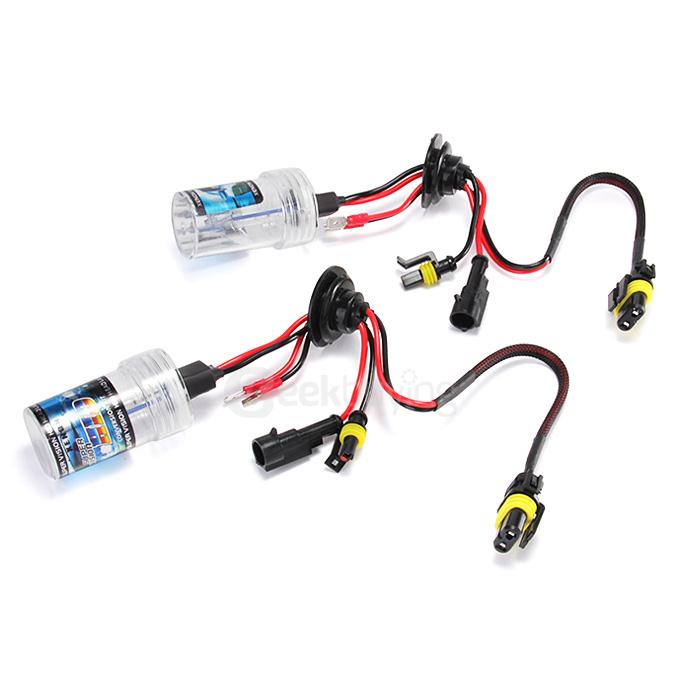 10000K Car H3 55W HID Xenon Headlight Light Lamp Bulb Replacement - Black + White ( One Pair )