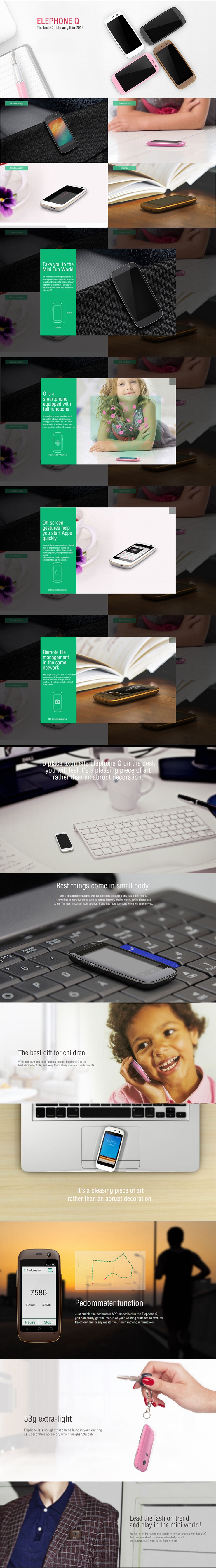 [HK Stock] Elephone Q 2.45inch Android 4.4 OS 512MB RAM 4GB ROM Smartphone MT6572W Dual Core 3G GPS Mini Phone Dual Camera - Pink