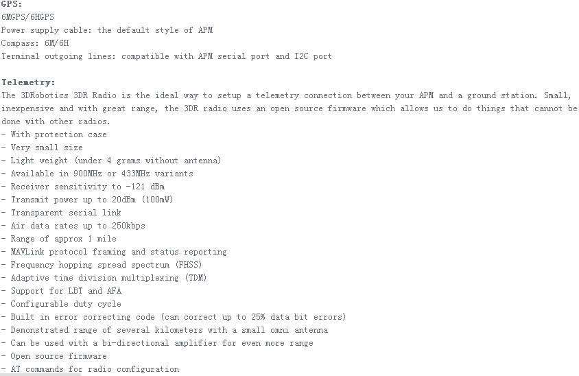 APM Flight Controller Set APM 2.6 6M GPS OSD Radio Telemetry