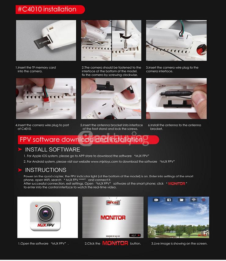 C4010 FPV HD 720P Real Time Aerial Camera For X400-V2 X500 X600 X800 X101 T10 T55 T57 T04