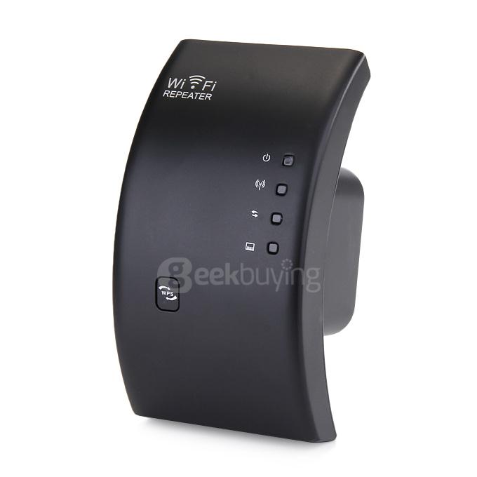 300Mbps Wireless-N WiFi 802.11n Repeater Router 2.4GHz WLAN Range Expander Extender Router with UK Plug Adapter - Black