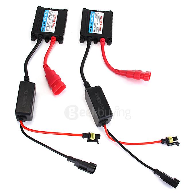 6000K H7 55W 12V Xenon HID Kit Car Headlight Slim Ballast Xenon Bulb White light - Black + White (One Pair)