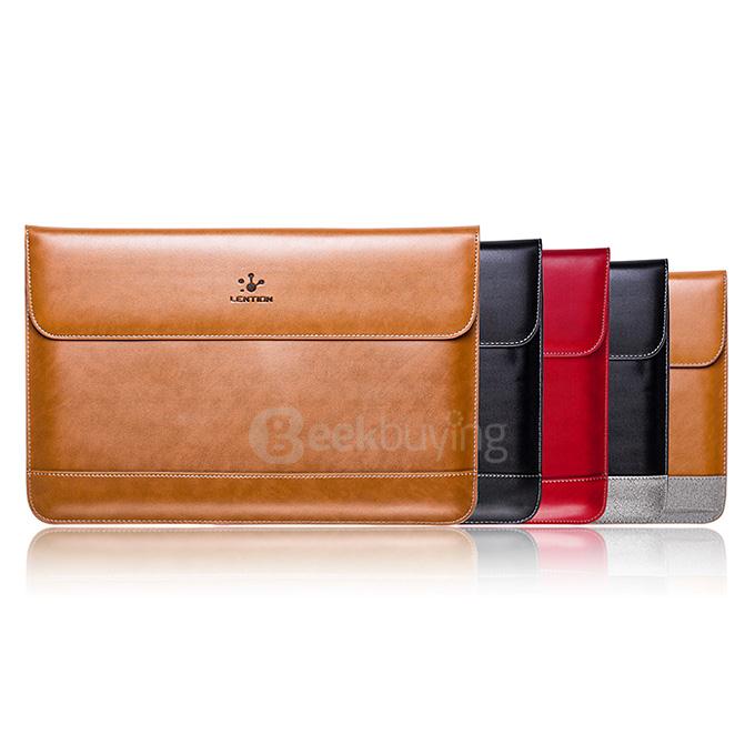 [Wholesale] 10pcs LENTION® Elegant Leather Sleeve Case for 13 Inch Macbook Air - Black + Silver