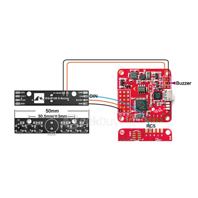Matek WS2812B LED Board With 5V Buzzer For Naze 32 Skyline 32 Flight Controller