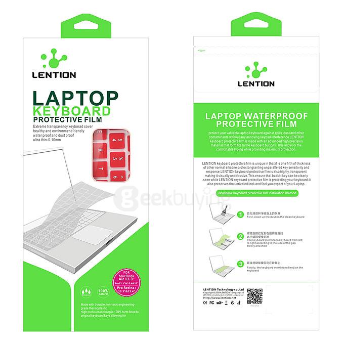 LENTION Colored Series 2 Pcs Ultra Thin TPU Laptop Keyboard Protective Films for MacBook Air/Pro 13