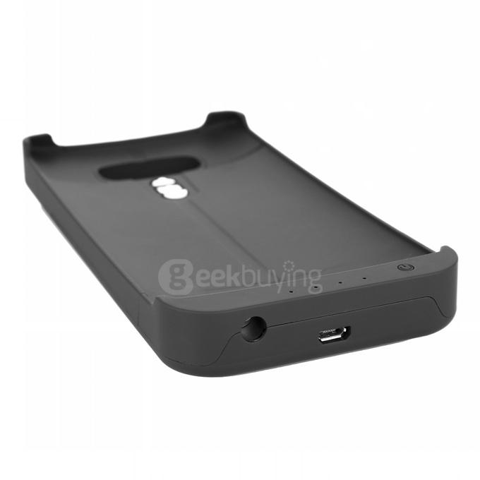 External Backup Battery 5V 0.5A Output Li-ion Polymer 3800mAH Case with Back Home Button For LG G4 Smartphone - Black