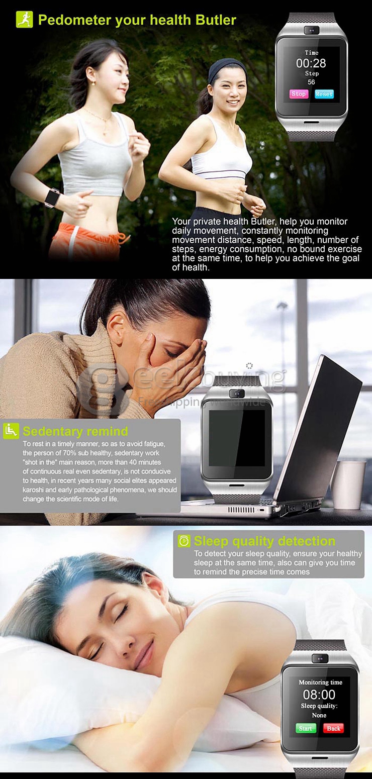 GV18 Aplus Smart Bluetooth WristWatch Watch Phone Supporting NFC/SIM Card with Camera - Black