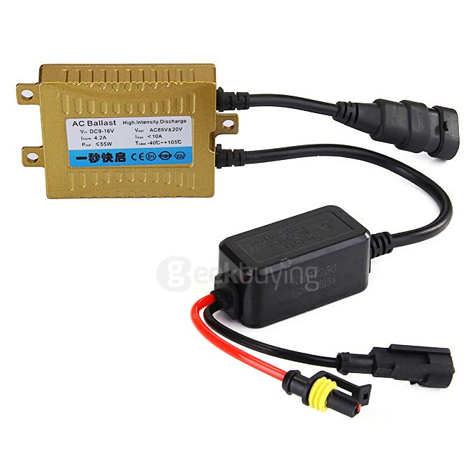 12000K H11 55W 12V Xenon HID Kit Car Headlight Slim Ballast Xenon Bulb - Black + Gold