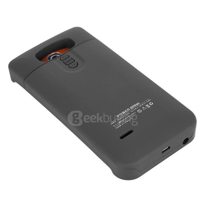 External Backup Battery 5V 0.5A Output Li-ion Polymer 3800mAH Case with Back Home Button For LG G4 Smartphone - Black