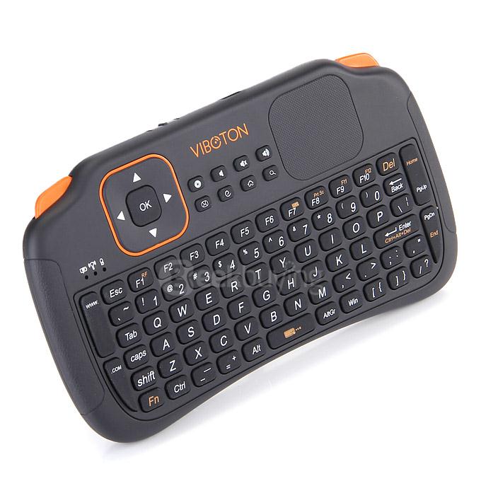 VIBOTON X1 Mini Wireless 2.4GHz Keyboard With Touchpad Fly Air Mouse QWERTY Layout for Android TV Box/ PC/ Tablet - Black