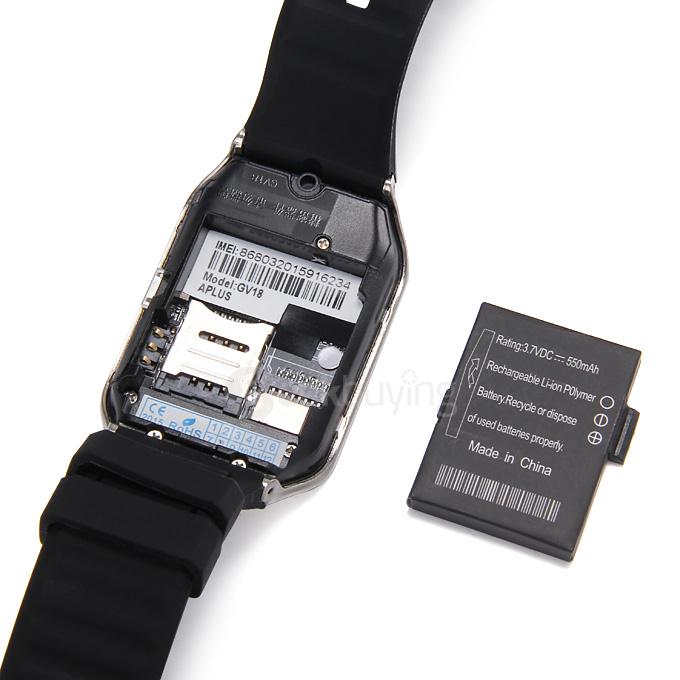 GV18 Aplus Smart Bluetooth WristWatch Watch Phone Supporting NFC/SIM Card with Camera - Black