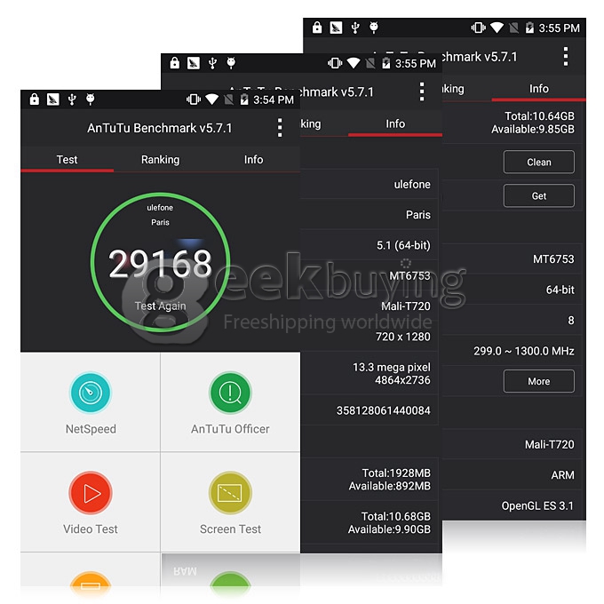 Ulefone Paris 5inch Android 5.1 2GB 16GB 4G Smartphone 64Bit MTK6753 Octa Core 13.0MP OTG Miracast Hotknot Gorilla 3 - Black