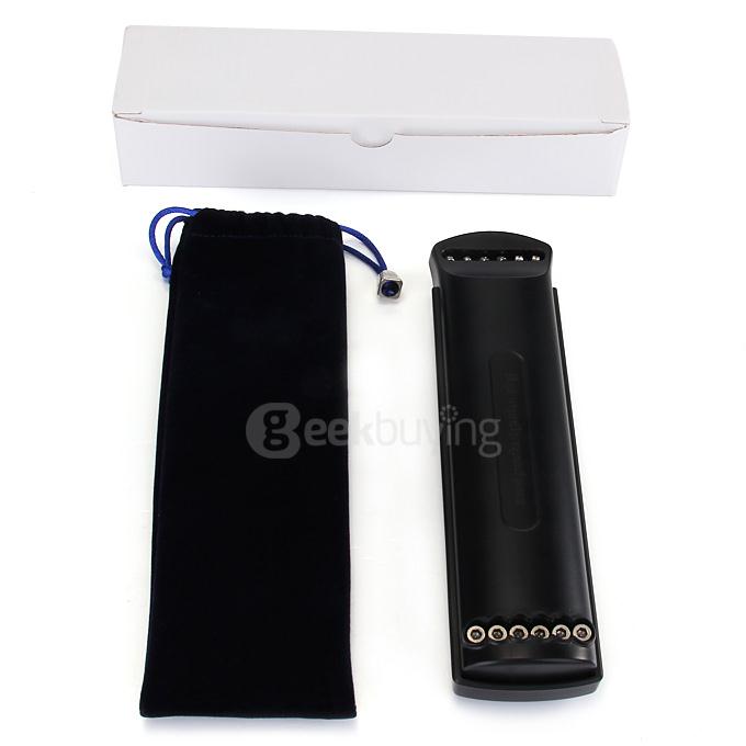 Portable Pocket Guitar Acoustic Guitar Practice Tool Gadget 6 Steel Strings 4 Fret Model with 2 Picks for Beginner - Black