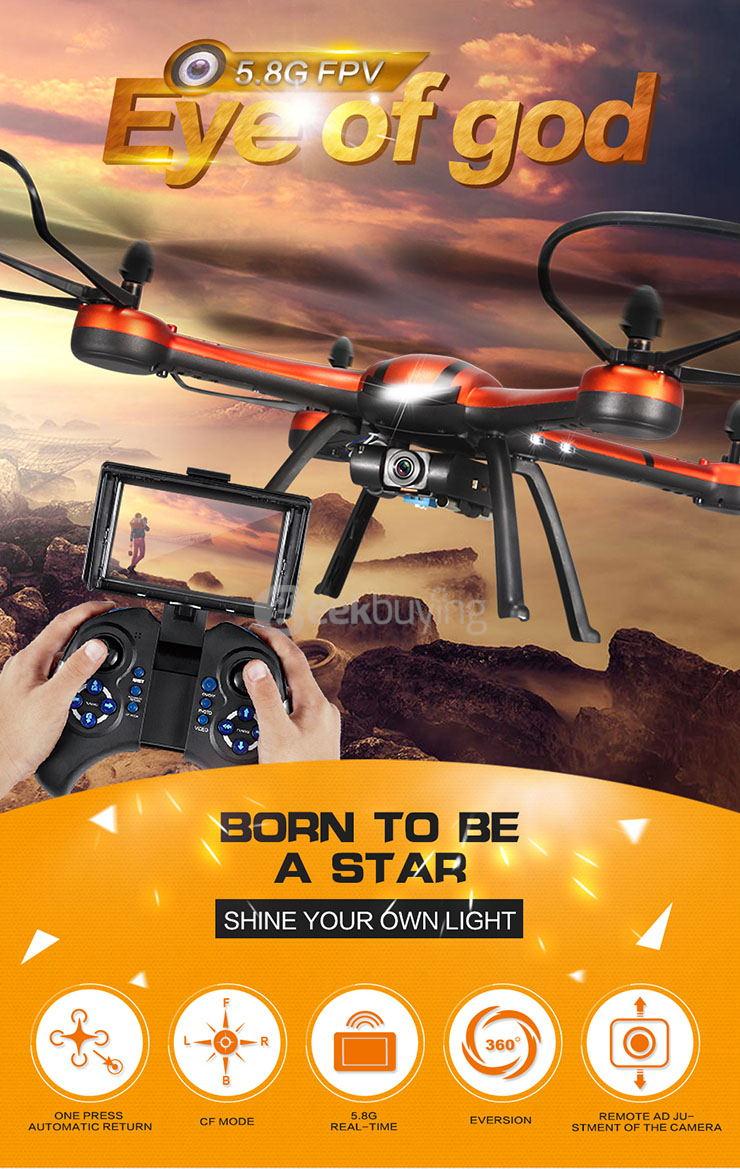 JJRC H11D 5.8G FPV 2.0MP HD Camera 2.4G 4CH 6Axis CF Mode RC Quadcopter RTF