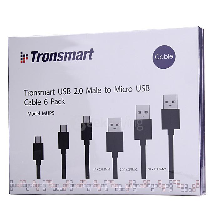 Tronsmart [6 Pack] 1ft*2 & 3ft*2 & 6ft*2 Micro USB Cable High Speed USB Male to Micro USB Sync/Charging Cables White