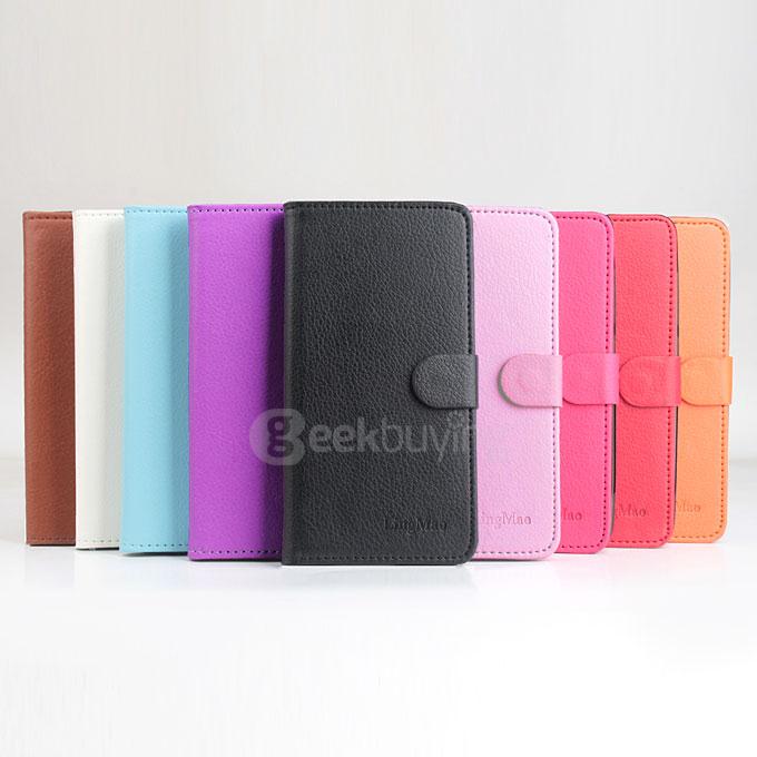 Protective Hard Cover Flip Stand Leather Case for DOOGEE X5 Smartphone - White