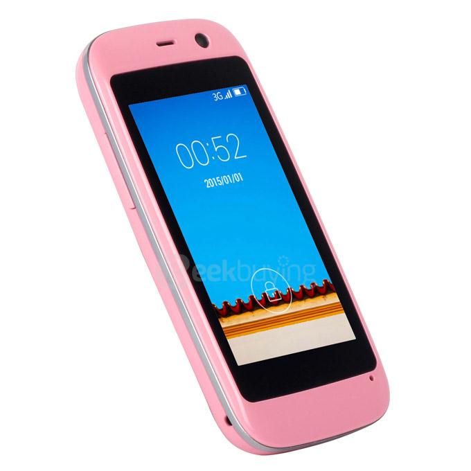 [HK Stock] Elephone Q 2.45inch Android 4.4 OS 512MB RAM 4GB ROM Smartphone MT6572W Dual Core 3G GPS Mini Phone Dual Camera - Pink