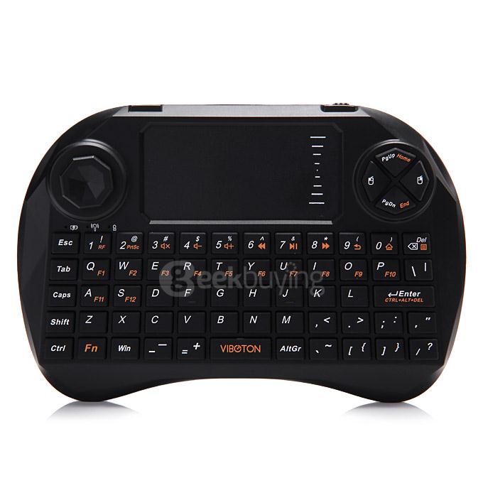 VIBOTON X3 Mini Wireless Fly Air Mouse Keyboard With Touchpad Handheld Remote Controller for Android TV Box/ PC/ Tablet - Black