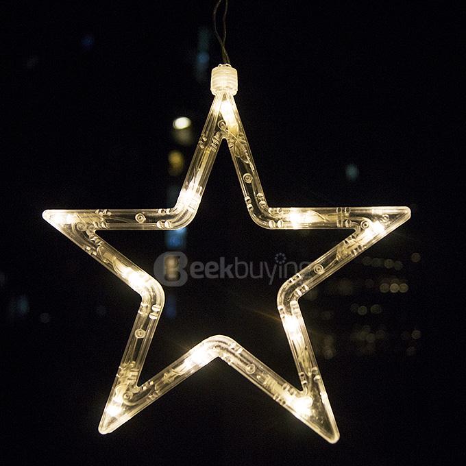 US Standard 2M 138 Light Pentangle Star LED Curtain Light LED Lighting For Christmas Wedding Party Decor - Warm Color