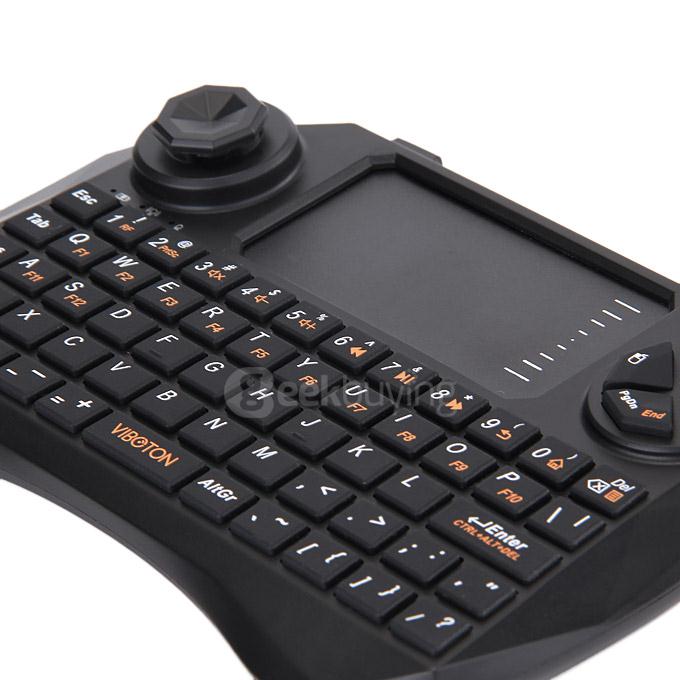 VIBOTON X3 Mini Wireless Fly Air Mouse Keyboard With Touchpad Handheld Remote Controller for Android TV Box/ PC/ Tablet - Black