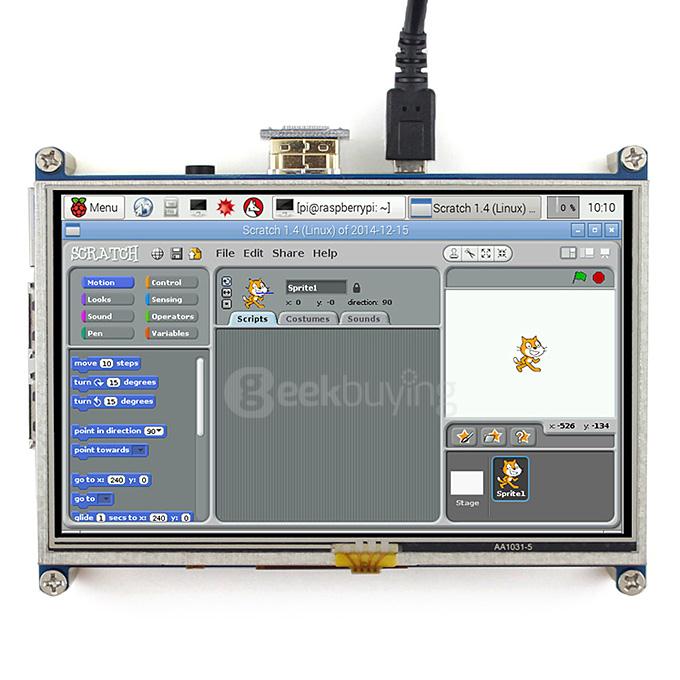 5 inch HDMI LCD 800*480 High Resolution with Bi-color Case for Raspberry Pi 2 Model B/Raspberry Pi Model B/B+/A+