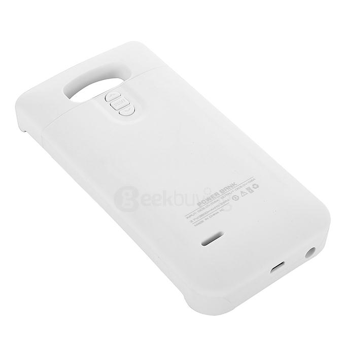 External Backup Battery 5V 0.5A Output Li-ion Polymer 3800mAH Case with Back Home Button For LG G4 Smartphone - White