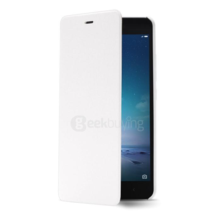Original Xiaomi Protective PU Leather Hard Flip Cover Shell for Xiaomi Redmi Note 2 - White