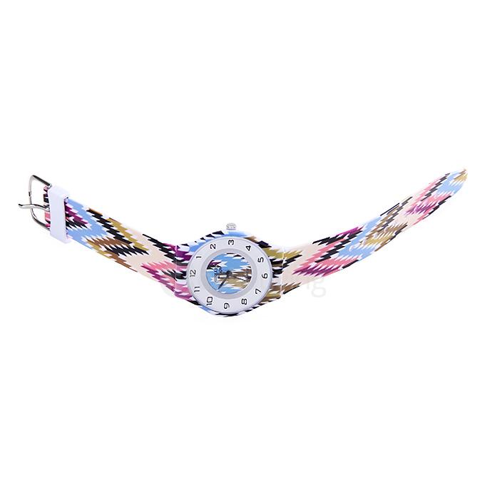 Willis 9918 Colored Wave Designs Ultra-thin Waterproof Children Watch - White