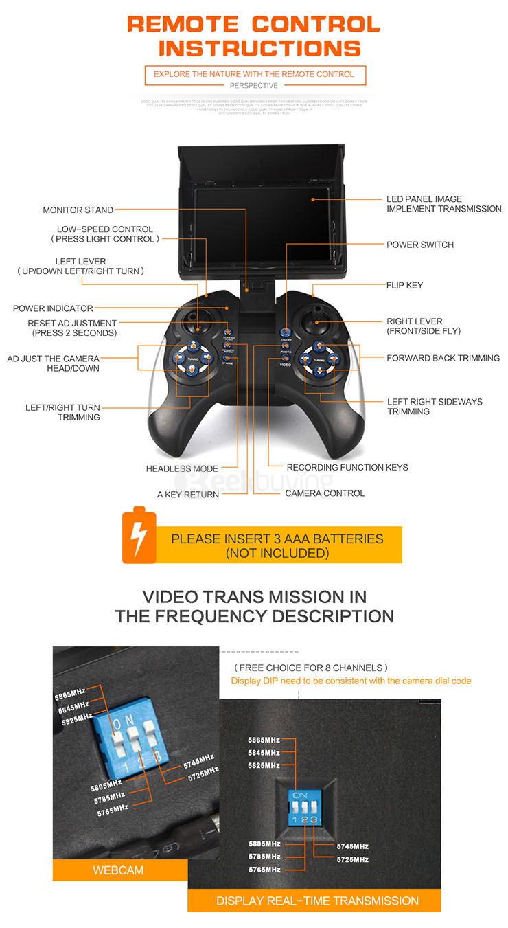 JJRC H11D 5.8G FPV 2.0MP HD Camera 2.4G 4CH 6Axis CF Mode RC Quadcopter RTF