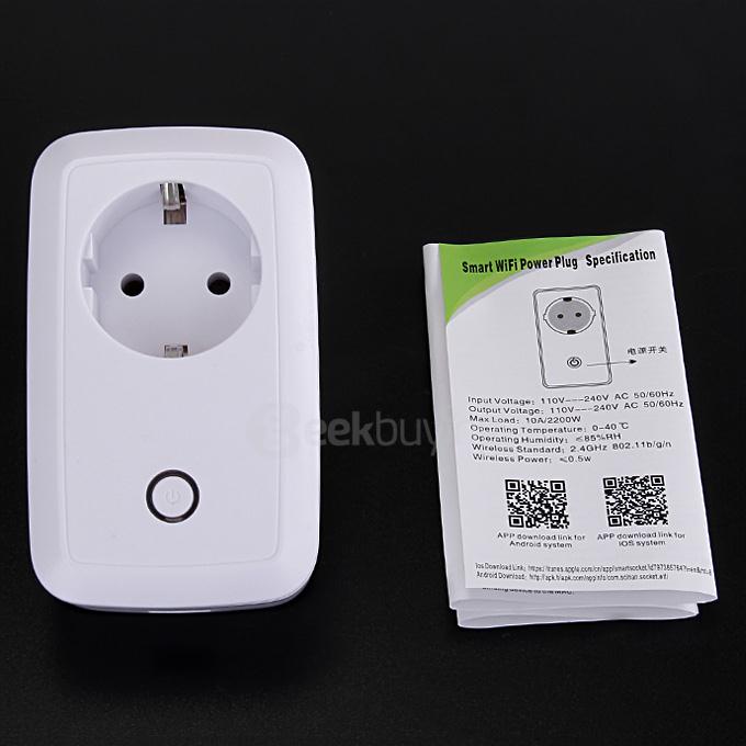 Urant Smart WIFI Wireless Switch Home Intelligent Controller Power Plug Remote Control Via iPhone Android - White