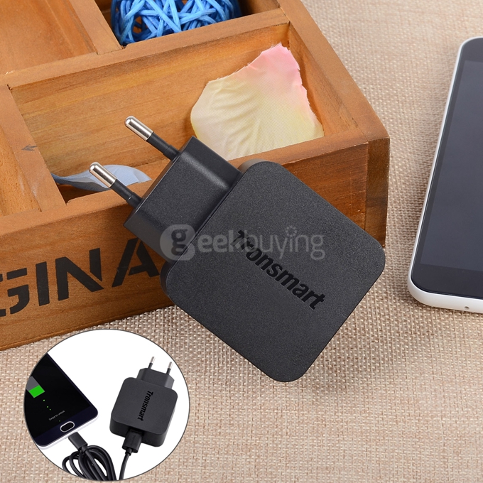 Tronsmart Quick Charge 2.0 18W AC Home Wall Travel USB Charger Fast Charger for Galaxy S6/S6 Edge, Note 4/Edge, Google Nexus 6, HTC M9, Xperia Z3/Z2 , Sharp Aquos Pad/Zeta,Xiaomi - EU Plug