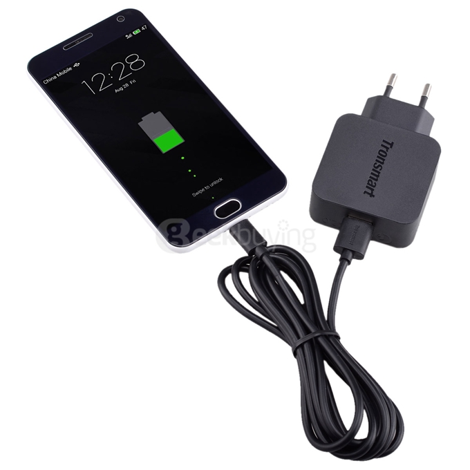 Tronsmart Quick Charge 2.0 18W AC Home Wall Travel USB Charger Fast Charger for Galaxy S6/S6 Edge, Note 4/Edge, Google Nexus 6, HTC M9, Xperia Z3/Z2 , Sharp Aquos Pad/Zeta,Xiaomi - EU Plug