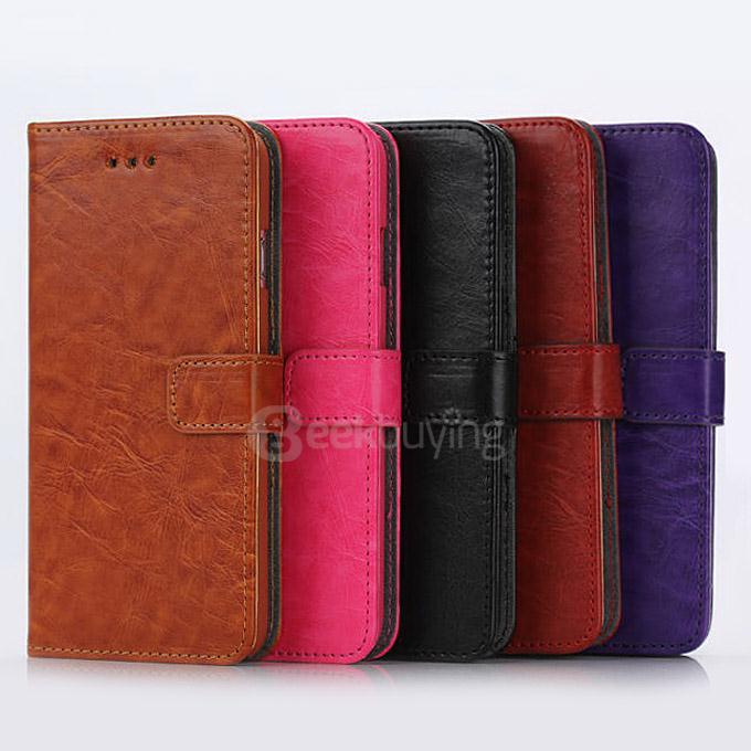 [Wholesale] 10pcs Protective Leather Case Back Case With Holder/Card Slots/Wallet For Apple iPhone 6s Plus 5.5inch - Brown