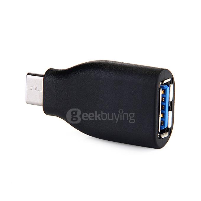 USB-C Male to USB3.0 Female Data Adapter USB3.1 Type-C Converter for Macbook/Chromebook/Nokia N1/LeTV/OnePlus 2 Smartphones - Black
