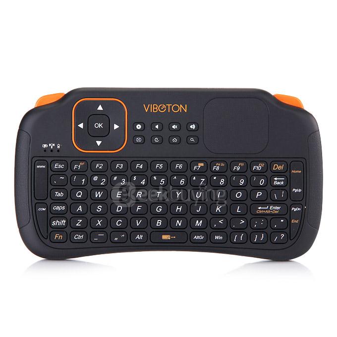 VIBOTON X1 Mini Wireless 2.4GHz Keyboard With Touchpad Fly Air Mouse QWERTY Layout for Android TV Box/ PC/ Tablet - Black