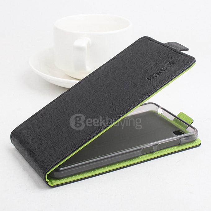 Contrast Color Protective Hard Cover Flip Stand Leather Case for Xiaomi M4i mi4i mi 4i 5.0inch Smartphone - Black