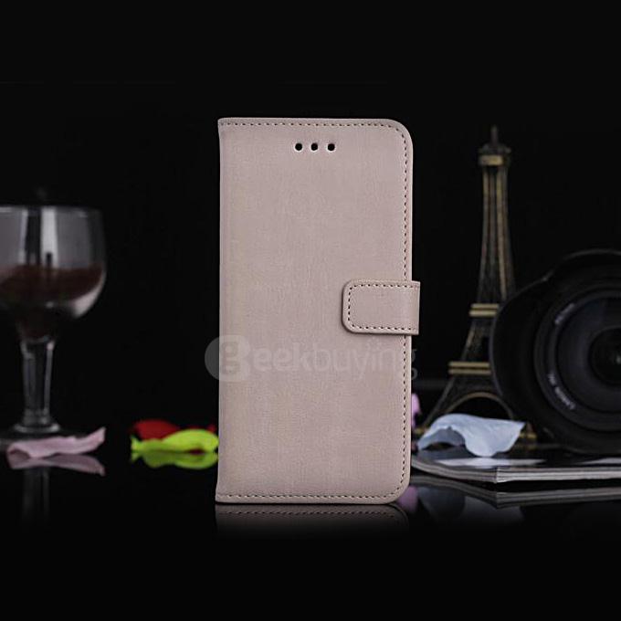 New Style Luxury Crazy Horse Pattern Wallet Leather Case Cover with Card Slots For Apple iPhone 6s 4.7inch - Gray