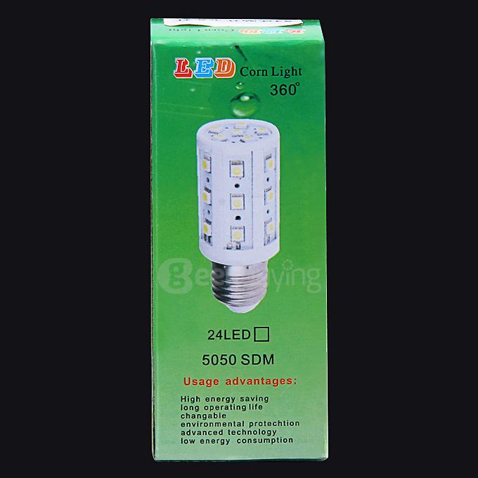 E27 220V 4W 500LM 24LED 5730SDM White LED Corn Light Bulb Night Light Lamp