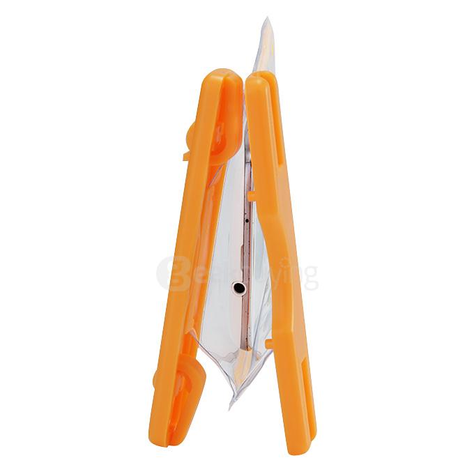 5.5In Ultra Slim Waterproof Case Soft Fluorescent Pouch With Lanyard Protective Cover For Smartphones - Orange