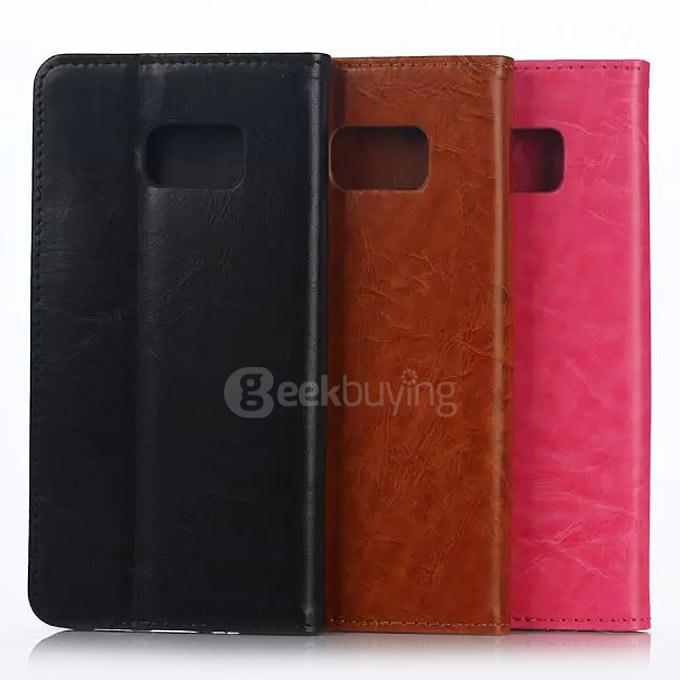 Protective Leather Case With Holder/Card Slots/Wallet For Samsung S6 Edge Plus - Pink