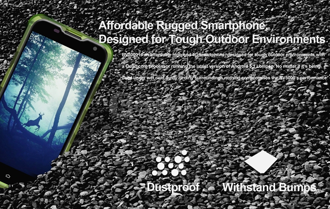 Blackview BV5000 4G LTE IP67 Waterproof 5.0inch Android 5.1 2GB 16GB Smartphone MT6735P Quad Core 1.0GHz 8.0MP 4780mAh - Green