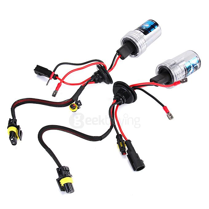 6000K H7 55W 12V Xenon HID Kit Car Headlight Slim Ballast Xenon Bulb White light - Black + White (One Pair)