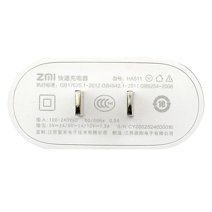 Original Xiaomi ZMI Quick Charge 2.0 18W USB Turbo Travel Wall Adapter Rapid Fast Charger - US Plug